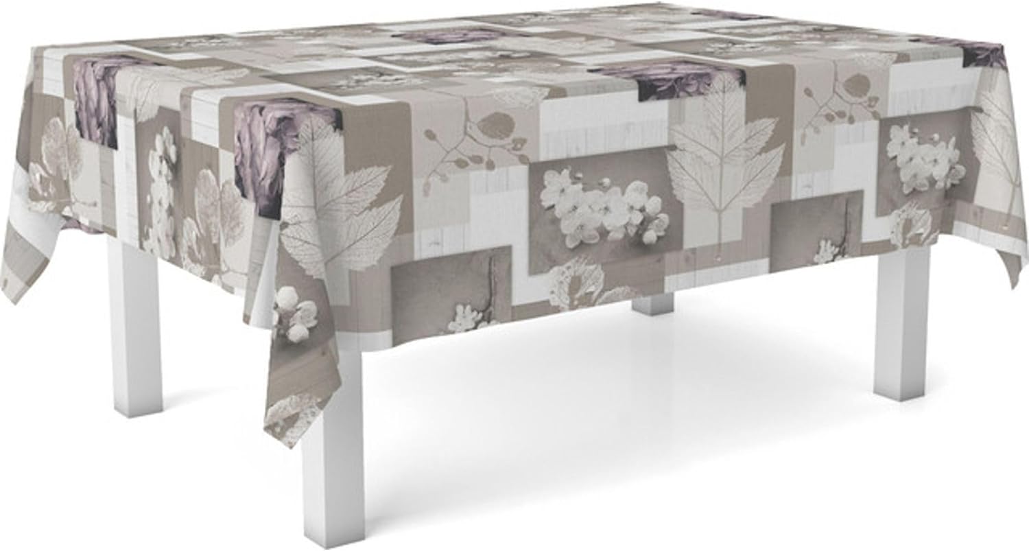 Nappe en toile cirée - Zen Feuilles - 240x140 cm - imperméable, anti-taches, facile entretien