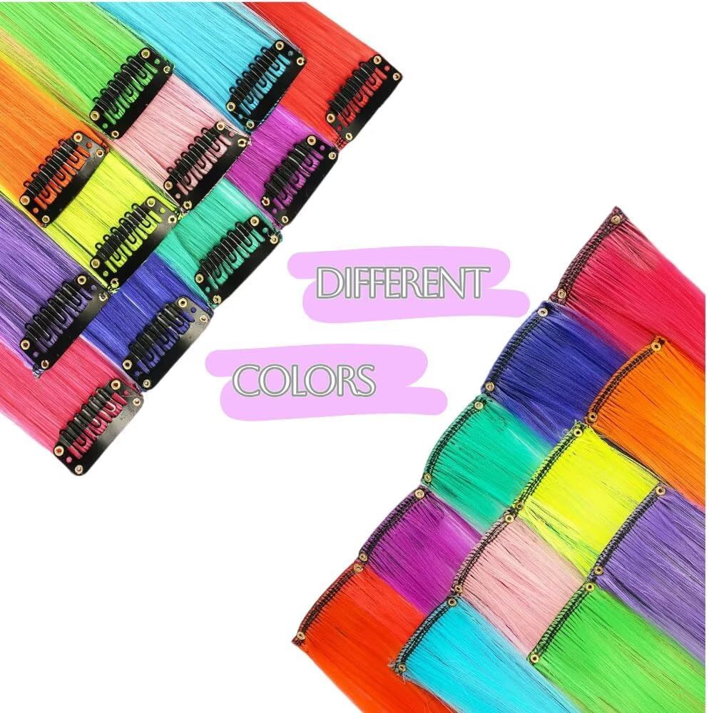 Extensions cheveux - mèches rose pêche - 55 cm - pack de 12, tressage