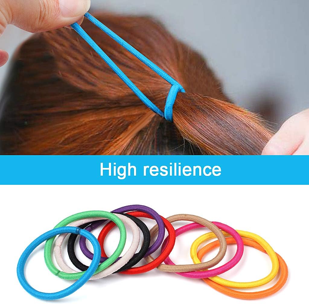 Bandes élastiques cheveux - 4mm - 50pcs, multicolore, femme & fille