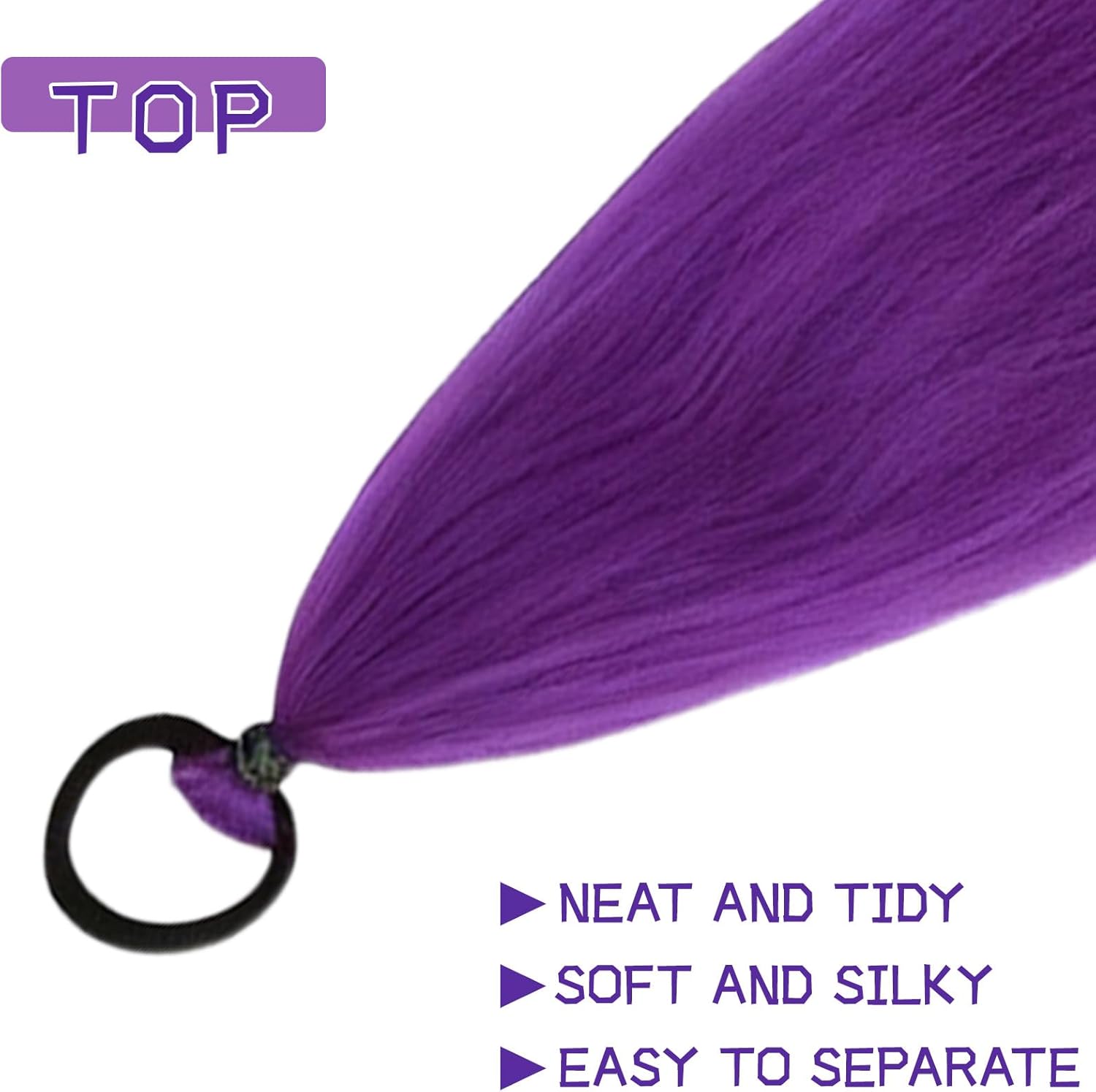 Rumi - Extensions de cheveux violets - 60cm - 2 tresses pour cosplay