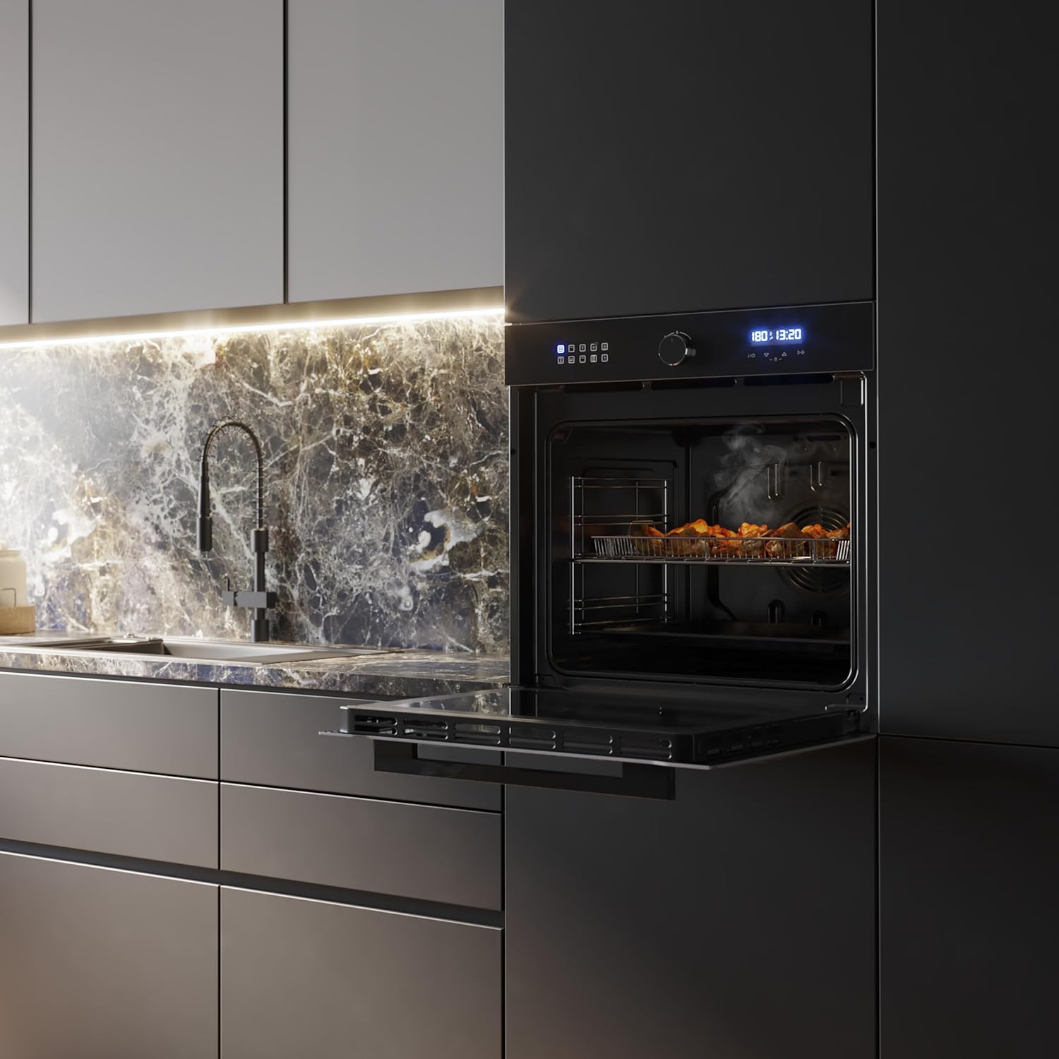 Cecotec - Bolero Hexa, 60 cm, 81L, Airfryer, Vapeur, 3D, 3400W, AF316000