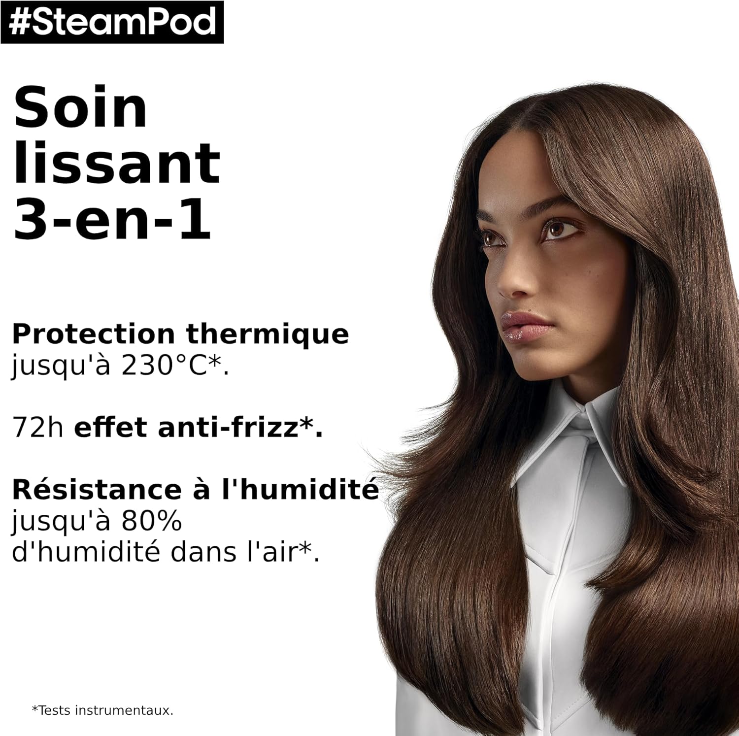 L'Oréal Professionnel - SteamPod Sérum - 50ml - Thermoprotection 230°C, anti-frizz, humidité extrême, formule anhydre, t
