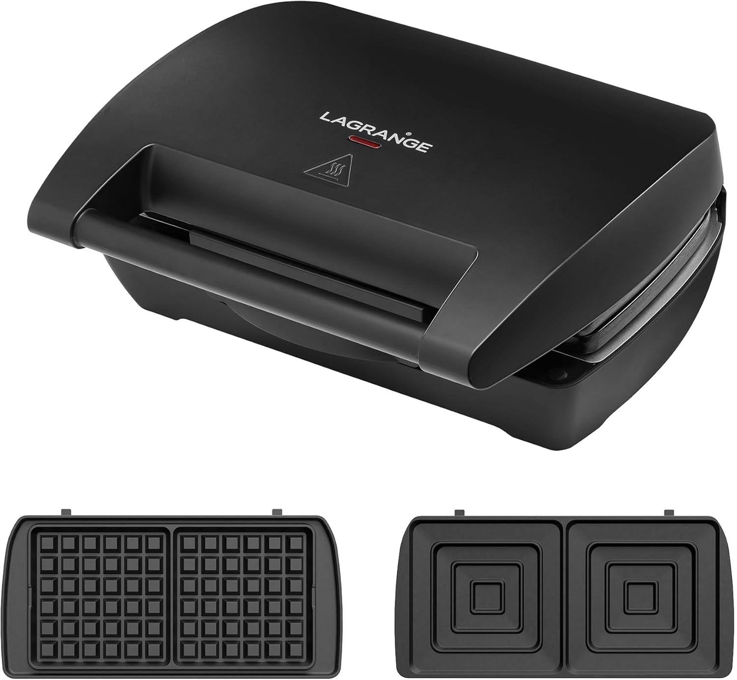 LAGRANGE - Gaufrier Mini Maxi - 120x120mm - 900W, multifonction, plaques interchangeables, 028462