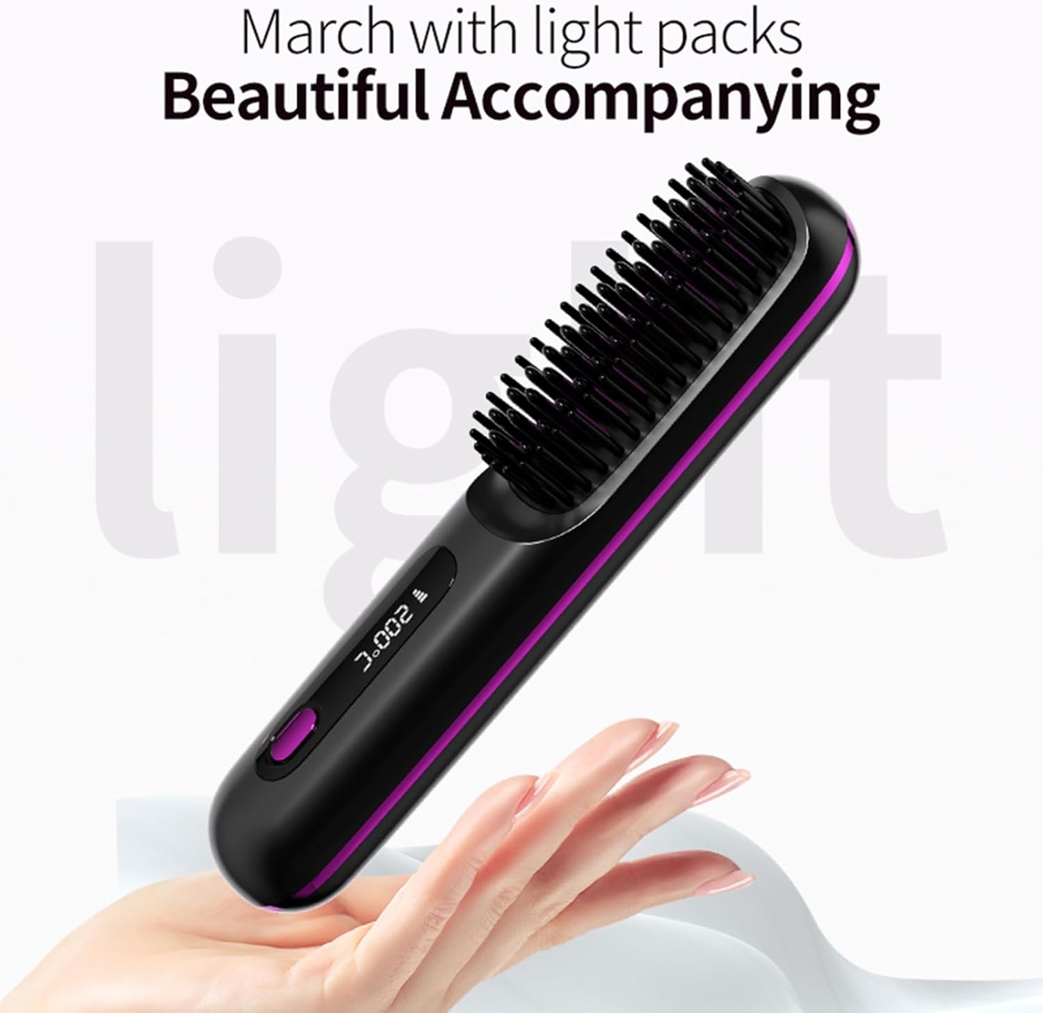 Go Brush Pro - Brosse chauffante rechargeable, design durable, portable