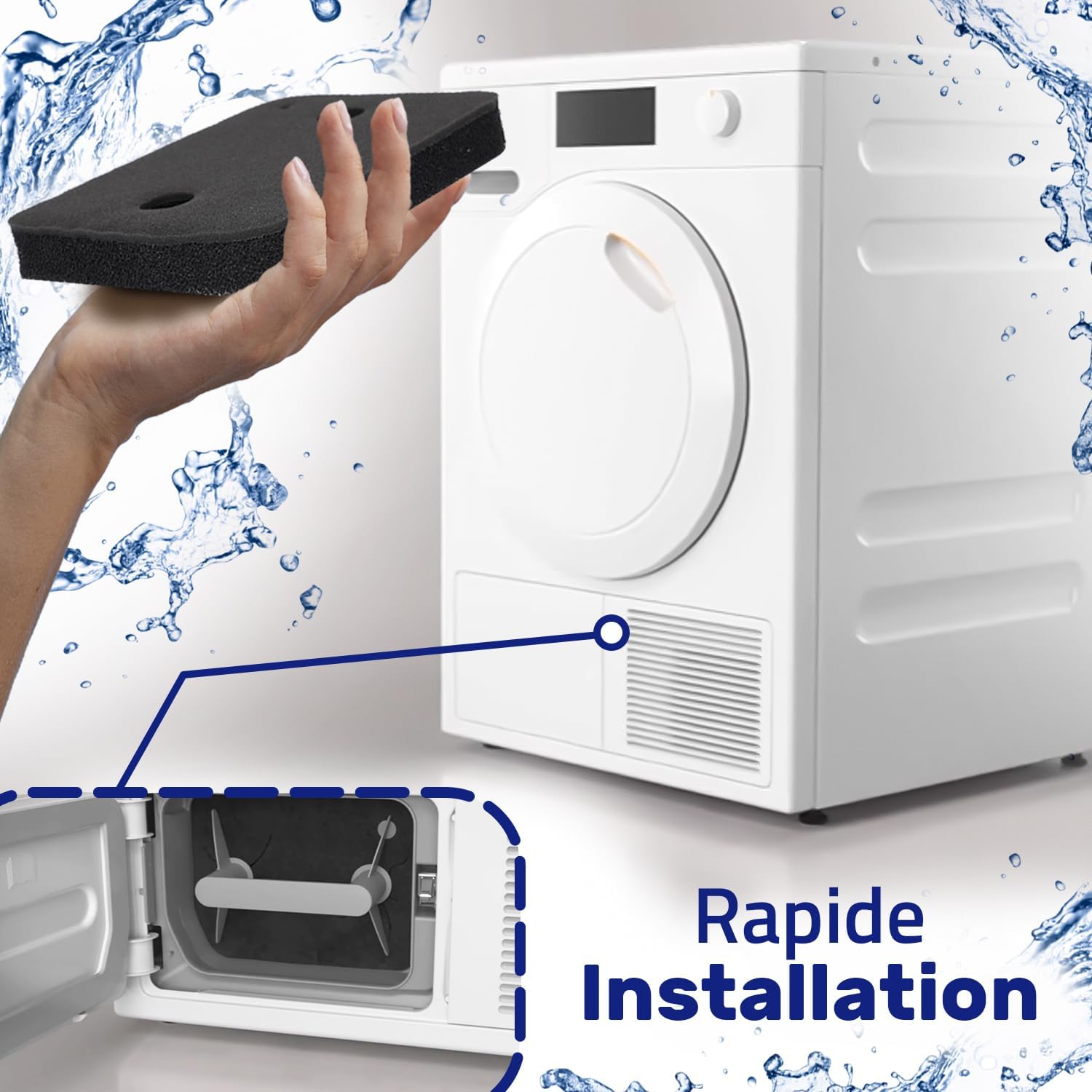 Miele - filtre sèche-linge série 9164761 - 208x155x30 mm - mousse garantie 10 ans - 9164761