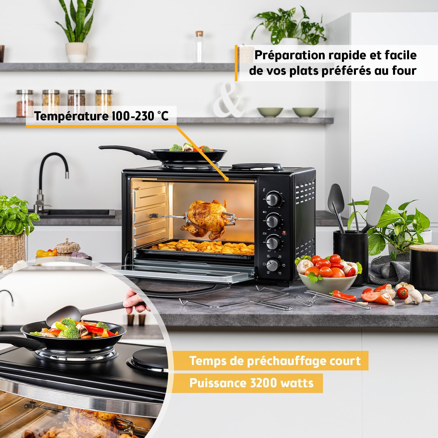 TZS First Austria - Mini-four 30L - 3200W, 230°C, 6 modes - TZSFA-3200