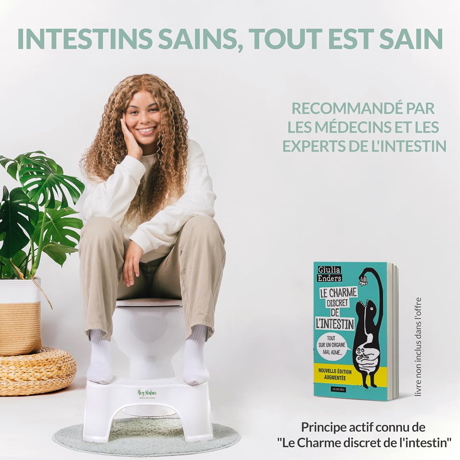 Hey Nature - HOCA Tabouret toilettes physiologique adulte/enfant, réduit hémorroïdes, constipation - HOCA