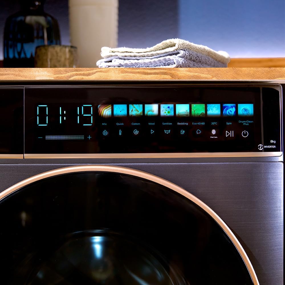 Cecotec - Bolero DressCode 8900 - lave-linge 8kg, 1400 tr/min, inverter, écran 10,3