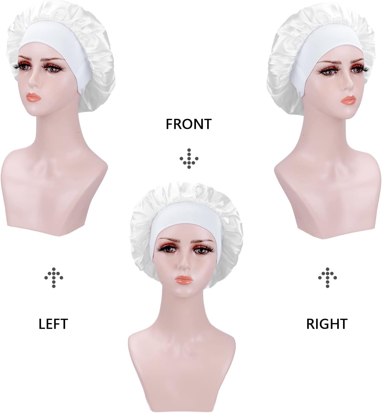 Bonnet satin cheveux nuit - lot de 2 - protection soyeuse, femme