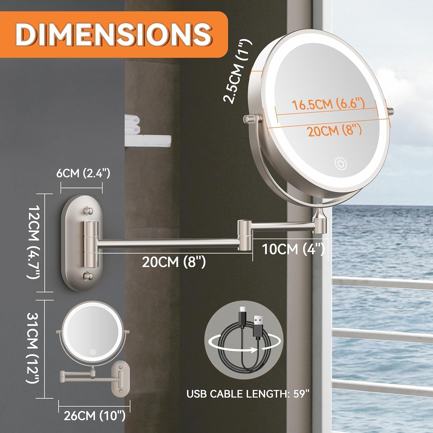 Auxmir - miroir mural 8