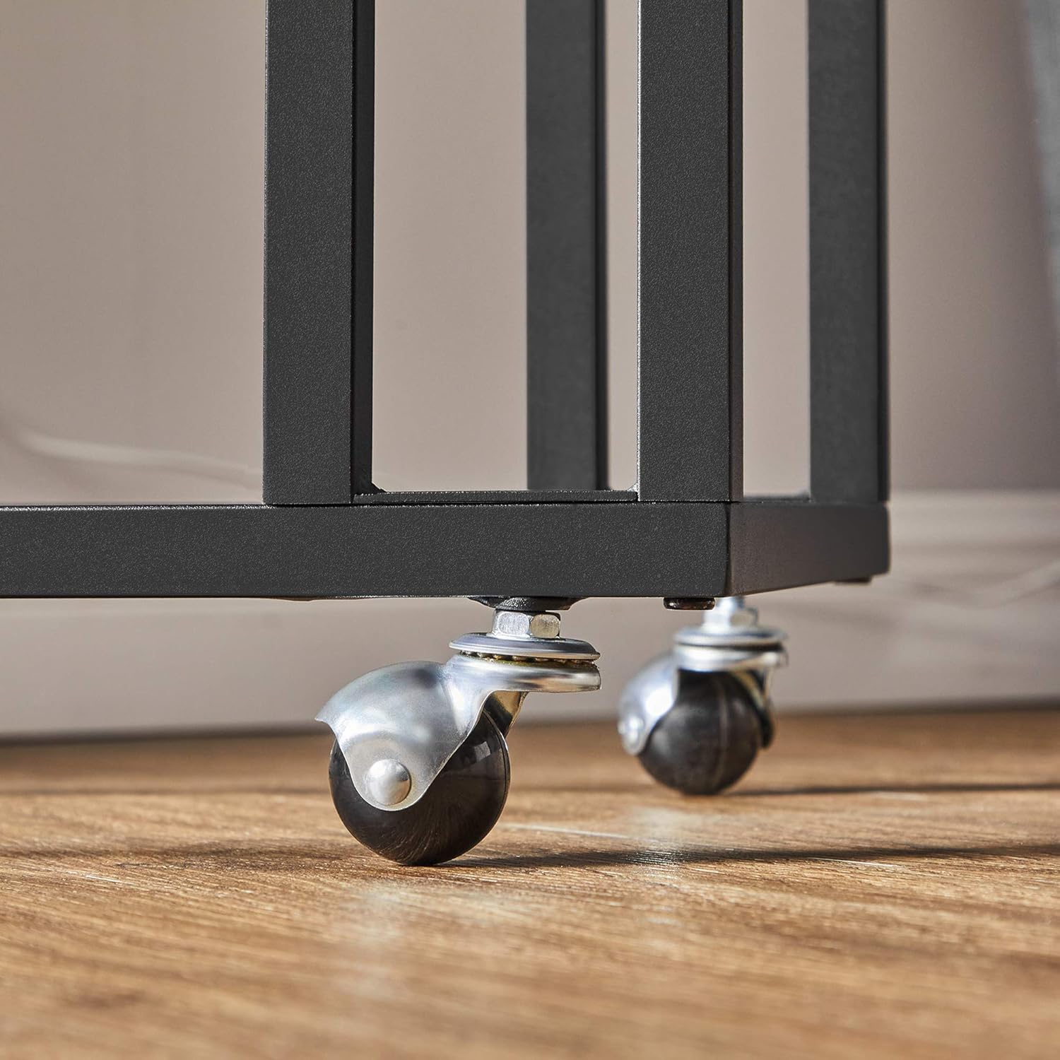 VASAGLE - table d’appoint mobile, acier, roulettes, style industriel - LNT50X