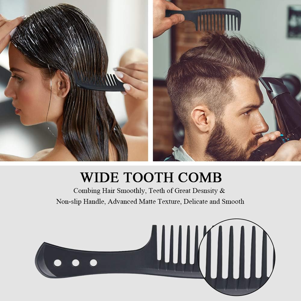 URAQT - Peignes larges carbone - 3 pièces - antistatiques, résistants chaleur