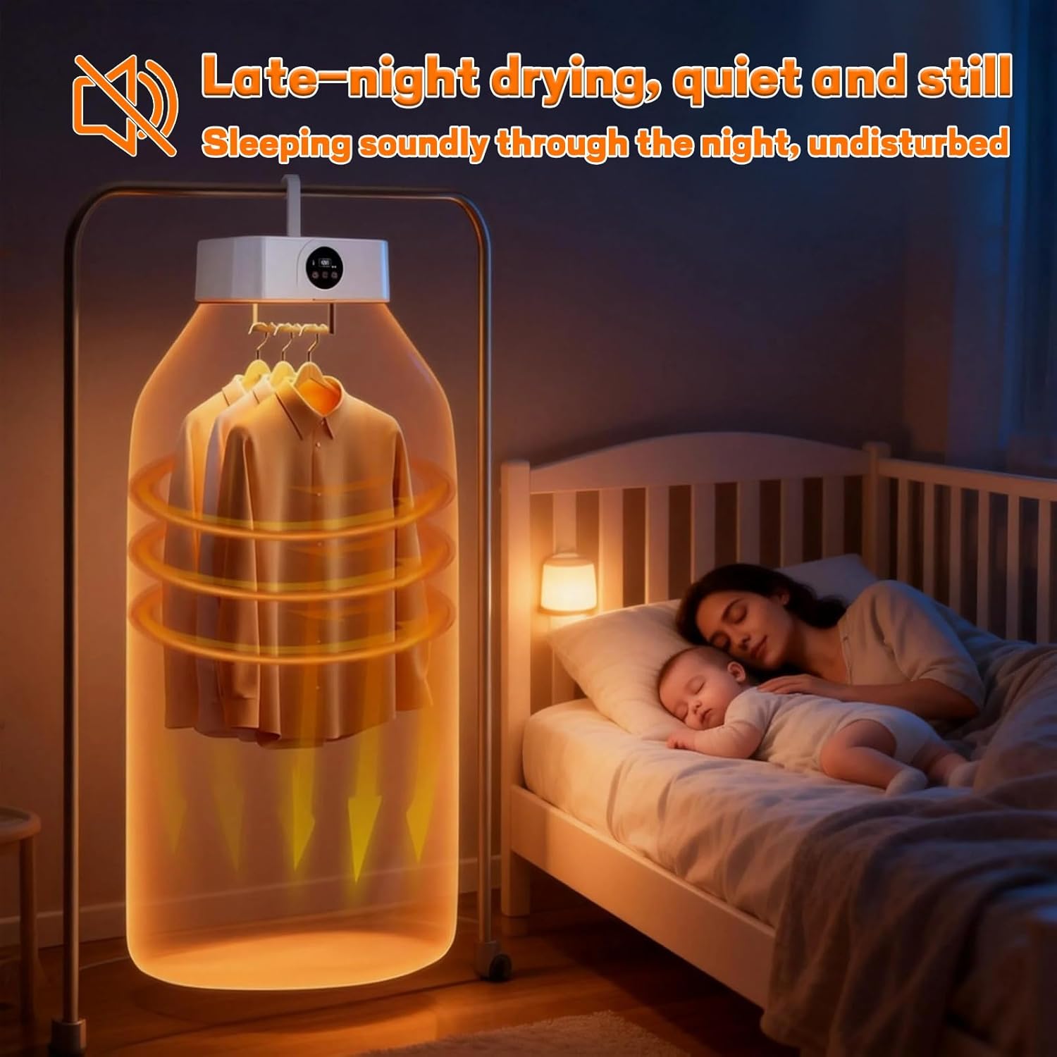 Mini sèche-linge portable 600W, compact, minuterie, usage domestique