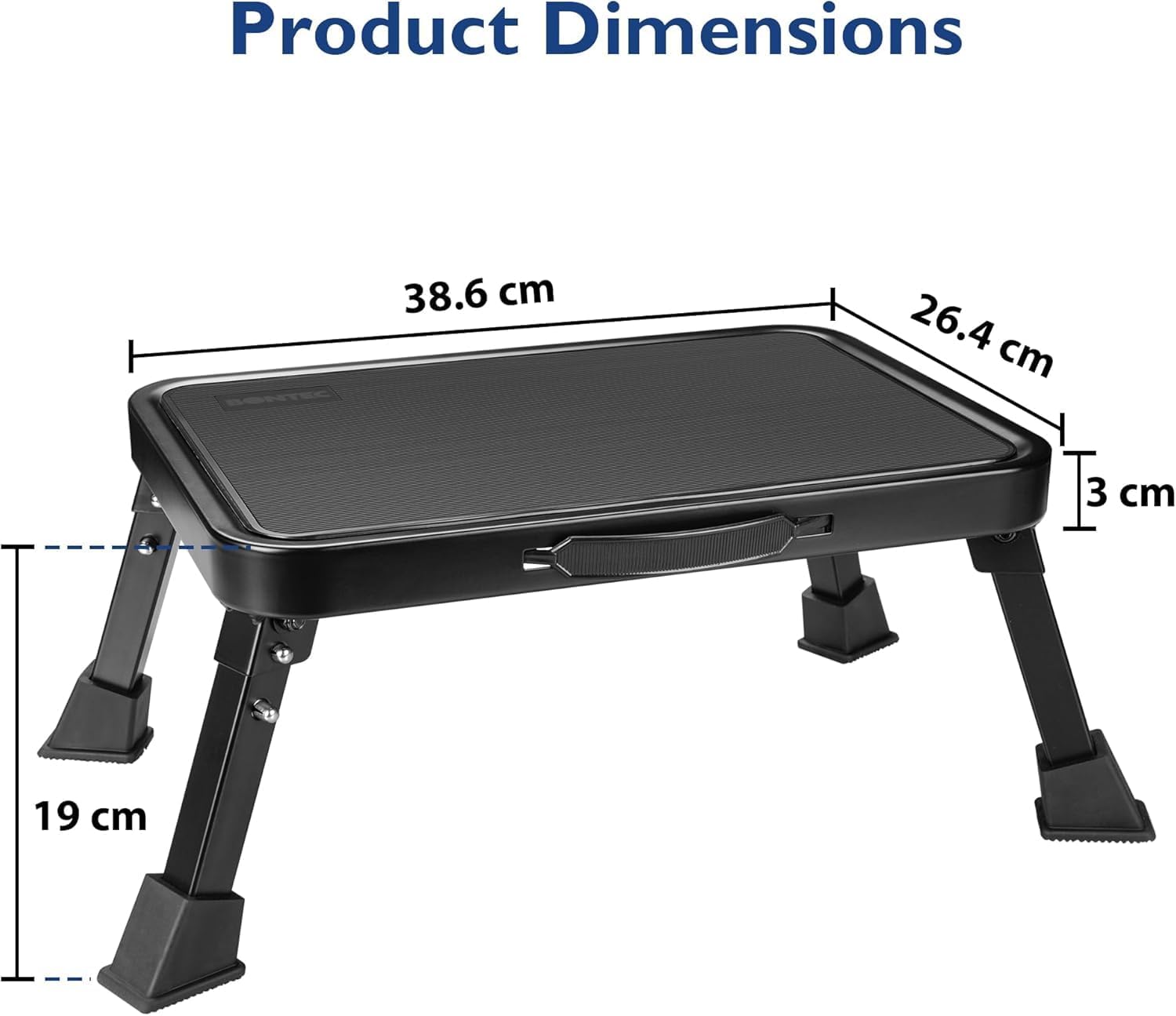 BONTEC - Marche pied pliable métal - 150kg, antidérapant, portable