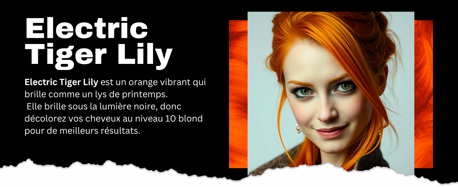 Portrait d'une femme aux cheveux orange vif sur fond clair. Elle a les yeux bleus et sourit à la caméra.