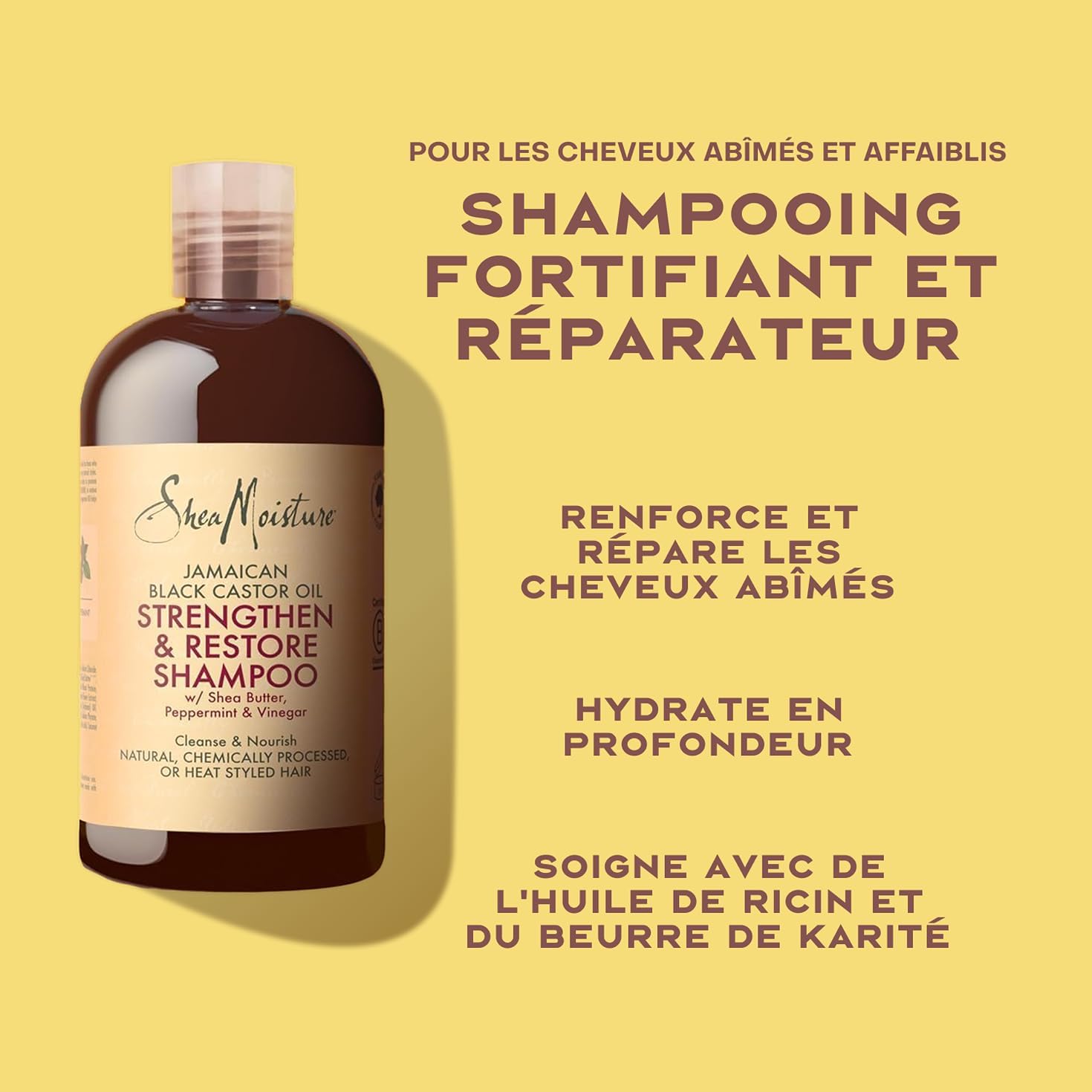 SheaMoisture - Set Huile Ricin Noir Jamaïque - 384/355/431 ml - Shampooing, masques et soins cheveux