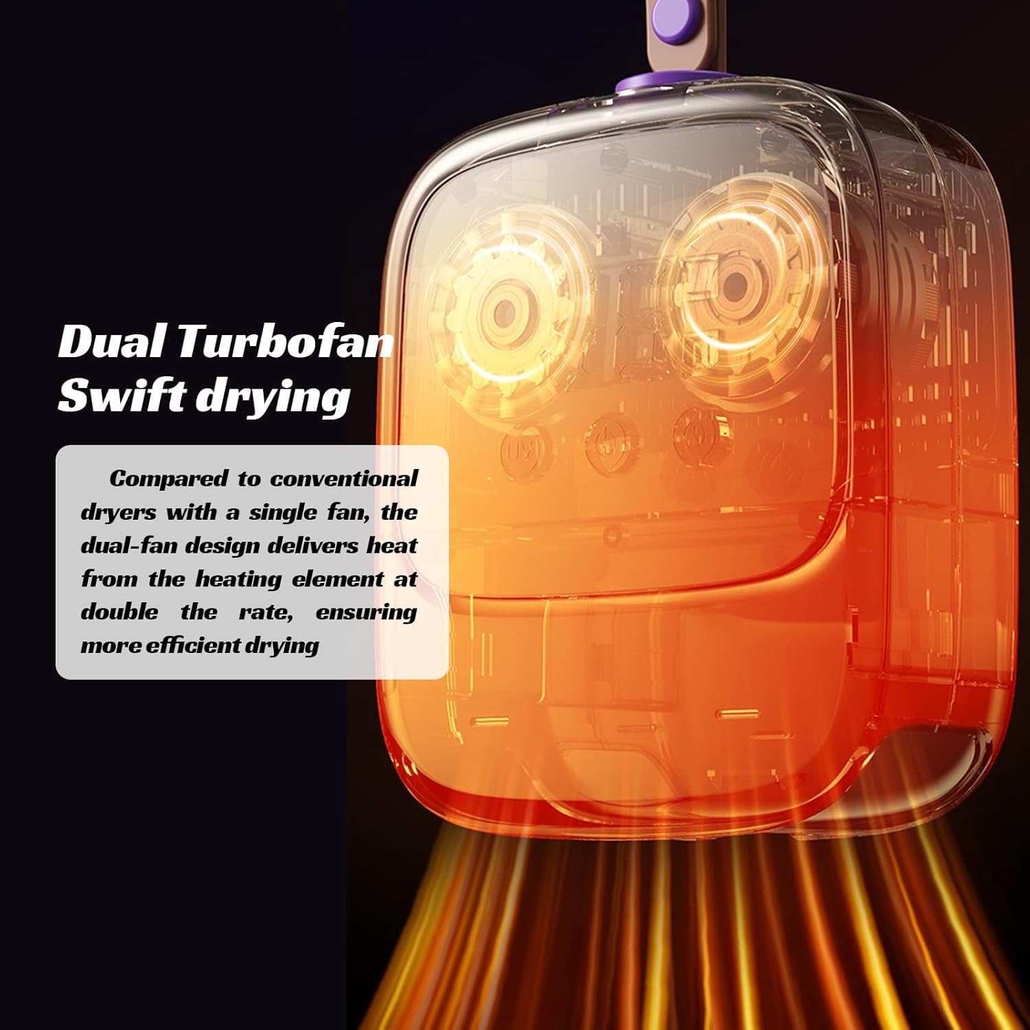 auvstar - Mini sèche-linge portable - 450W, UV, minuterie, télécommande