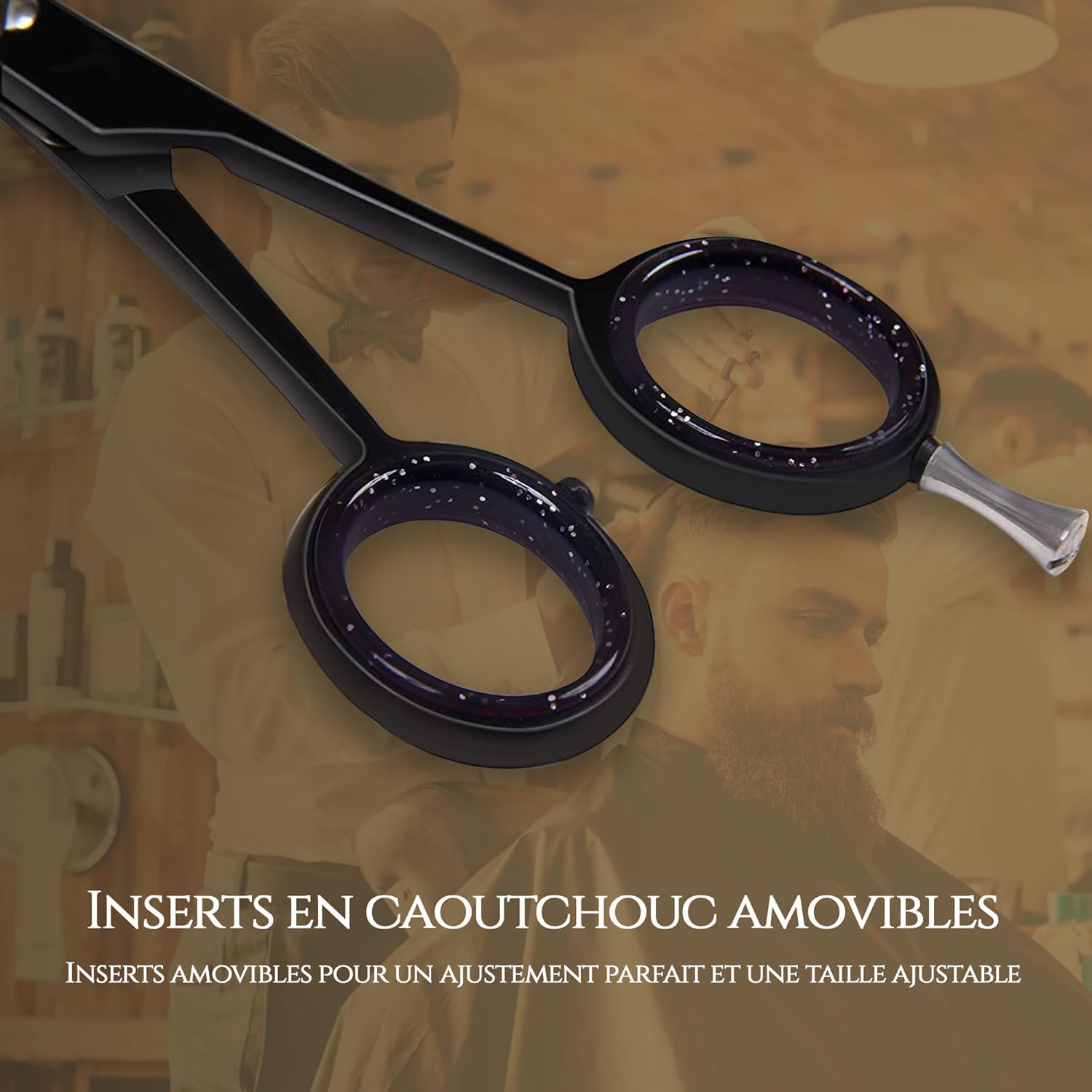 Candure - ciseaux professionnels noirs 6,5