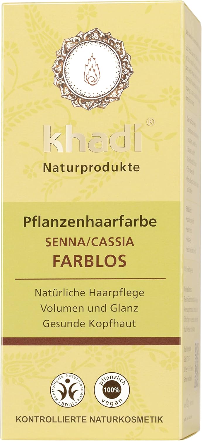 khadi - Senna Cassia - 100g - Soin naturel, vegan, incolore, cheveux forts