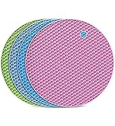 Flintronic Lot de 4 dessous de plat en silicone Passe au lave-vaisselle Résiste à la chaleur