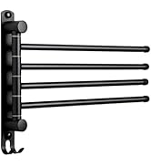 JSVER Porte-Serviettes Salle de Bain avec 4 Barres 180°Rotatives Sèche-Serviettes en Acier Inoxyd...