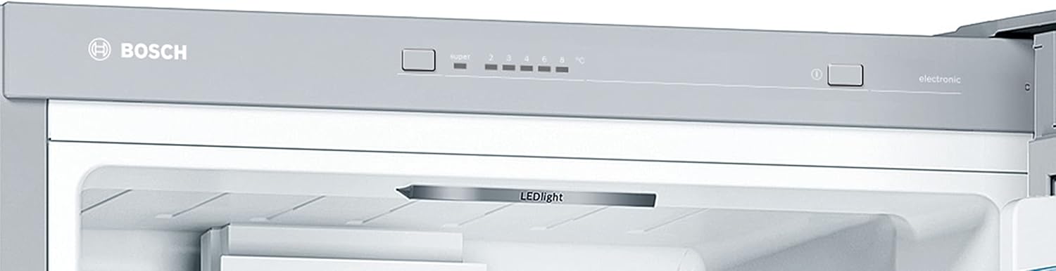 Bosch - réfrigérateur congélateur Série 4 - 186x60cm, 214L/94L, inox - KGV36VLEAS