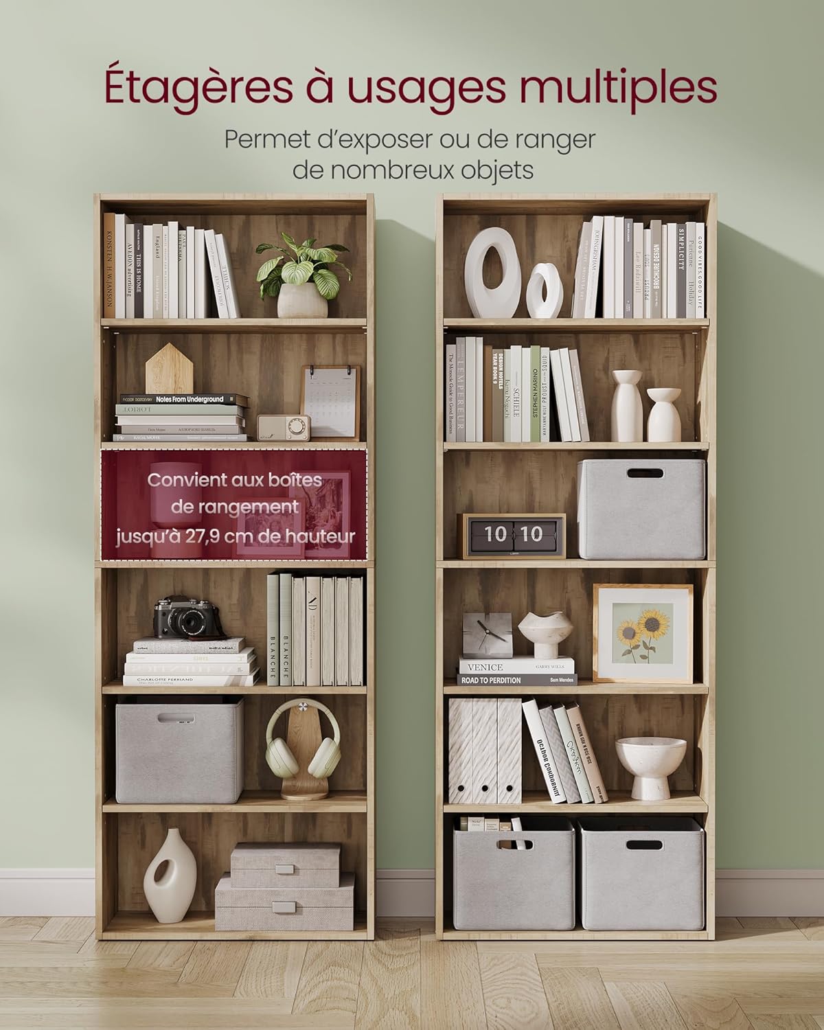 VASAGLE - étagère 6 niveaux - 24x60x160,7cm - rangement ouvert LBC166T50