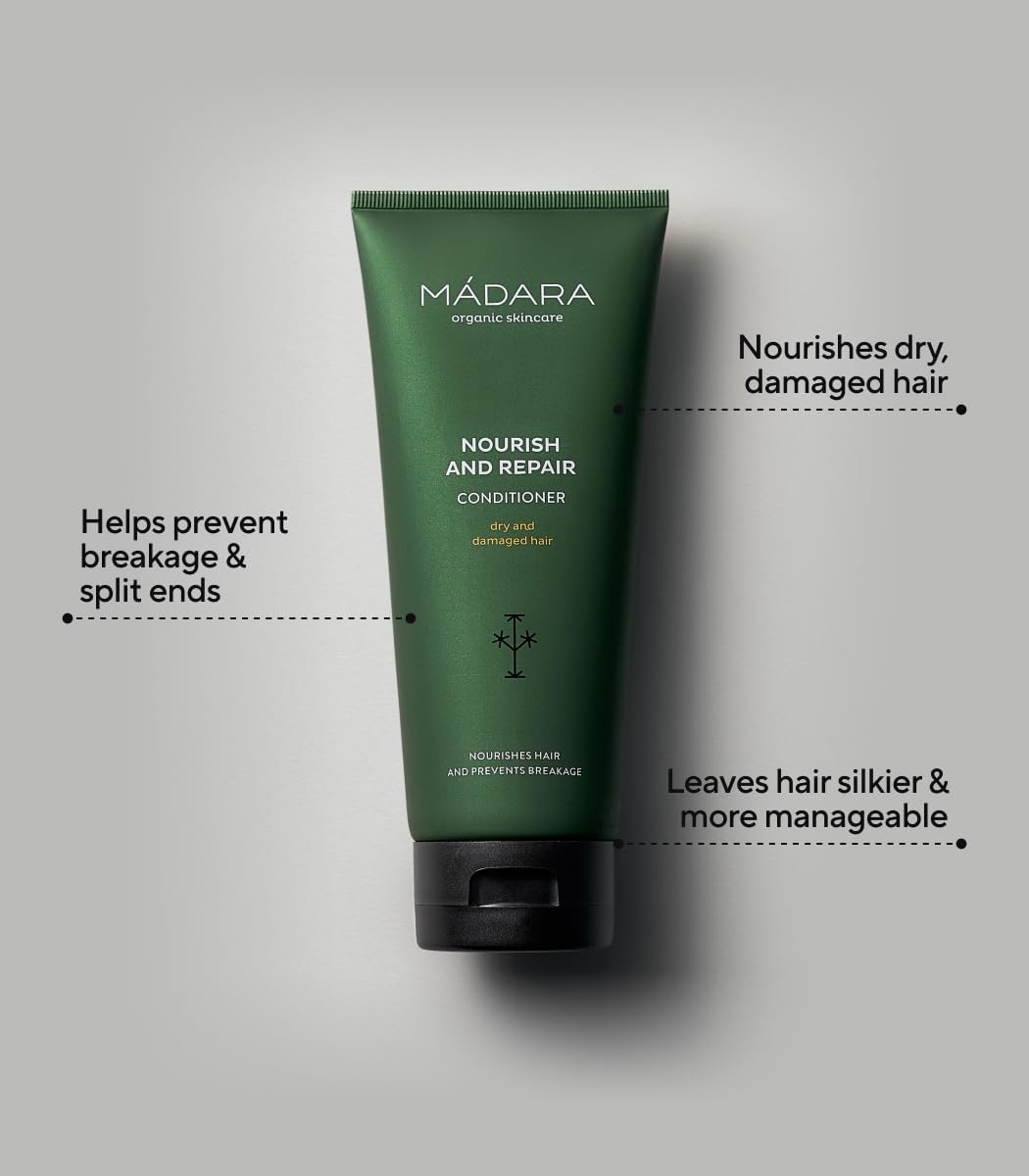 MÁDARA - Hair Repair Kit - 250ml/200ml/90ml - Shampooing, après-shampooing, spray micro-kératine, vegan