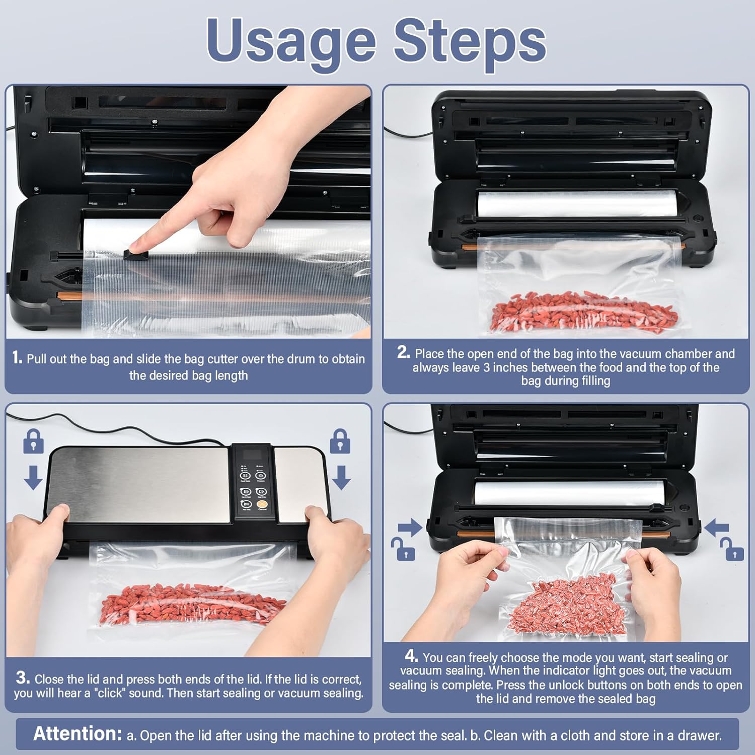 Machine sous vide alimentaire - 8-en-1, coupeur intégré - 80KPA, 10 sacs, argenté