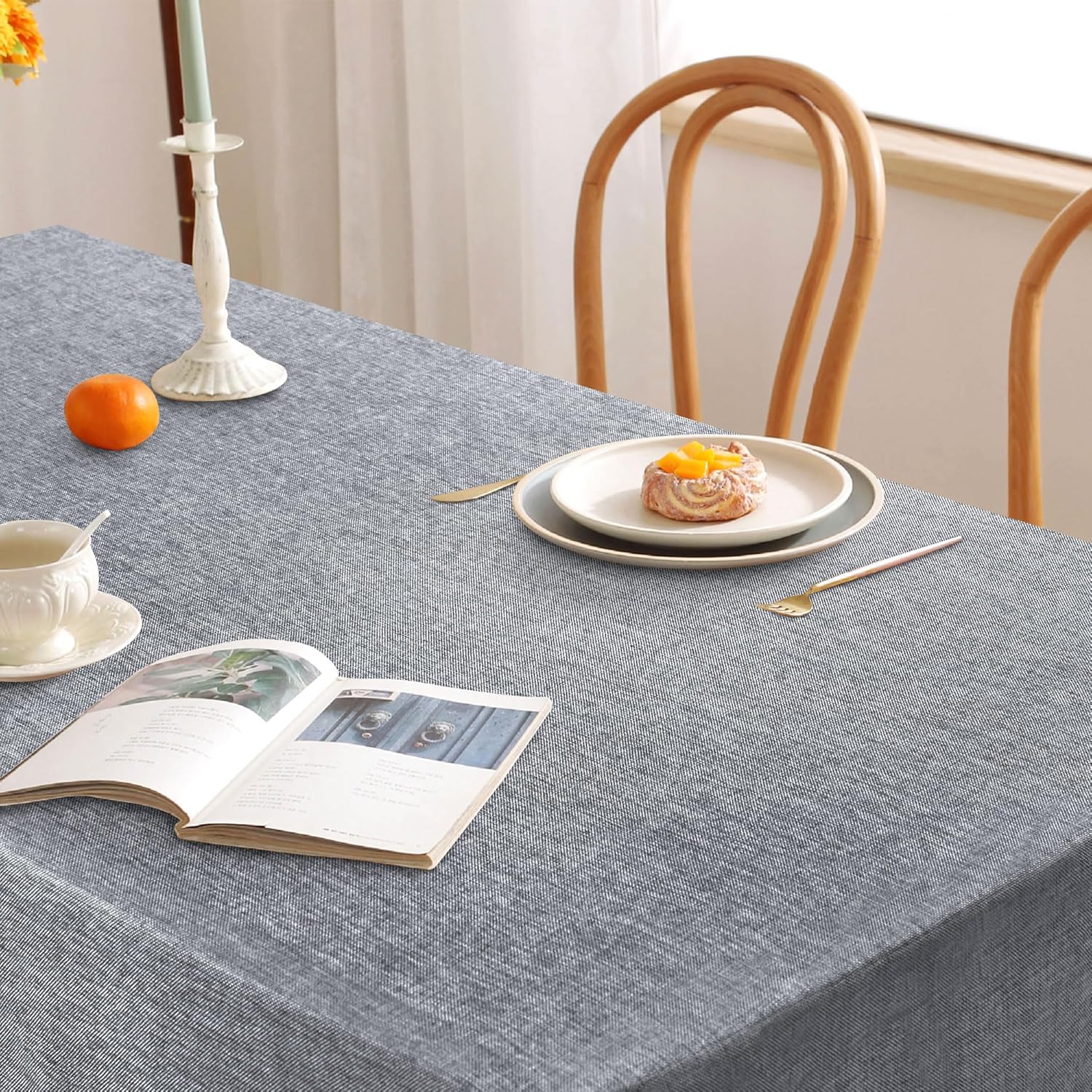DWCN - nappe aspect lin moderne - 135x240cm - lavable imperméable