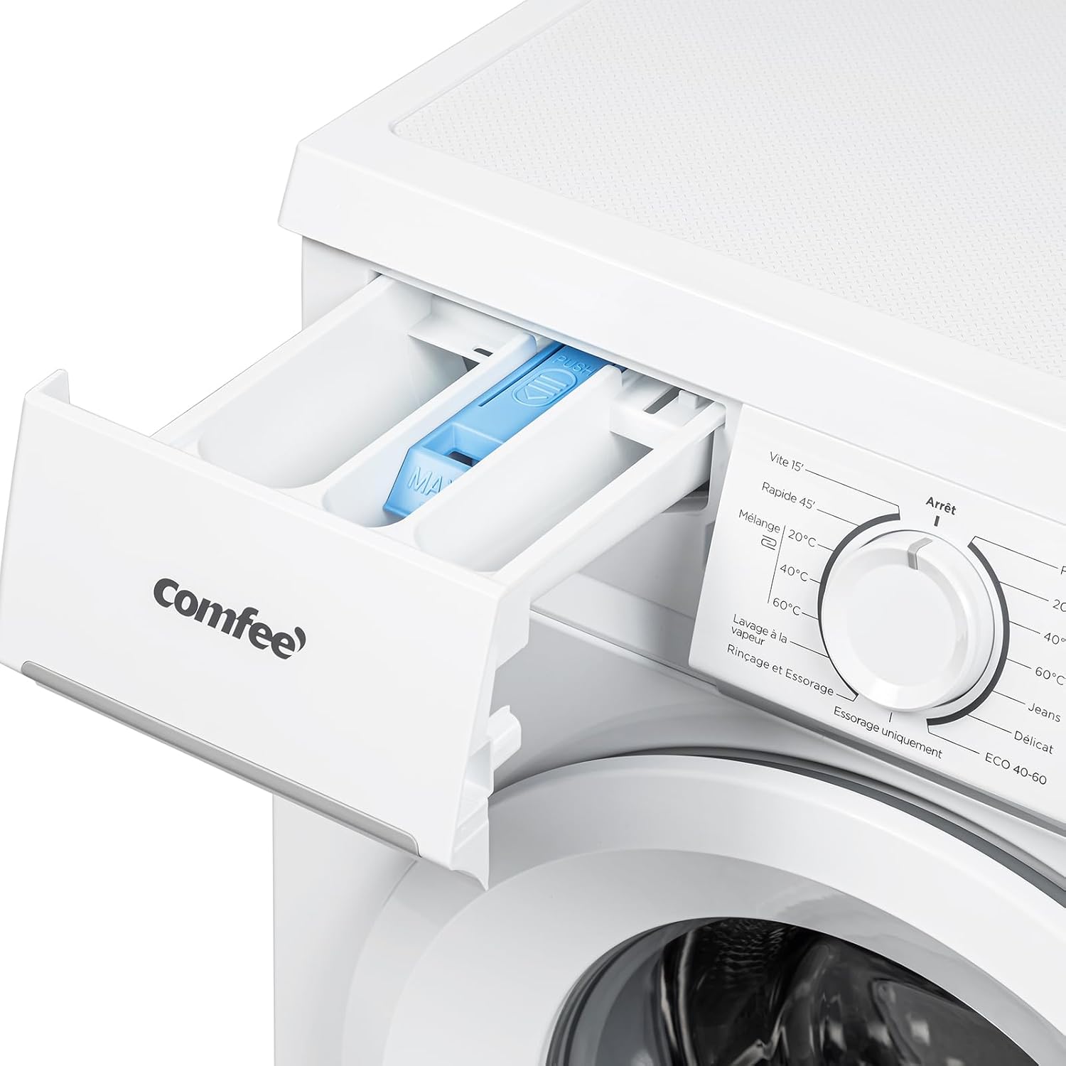 COMFEE' - Lave-linge frontal 8kg, classe A, moteur BLDC, 15 programmes, CFE12EW80/W-FR