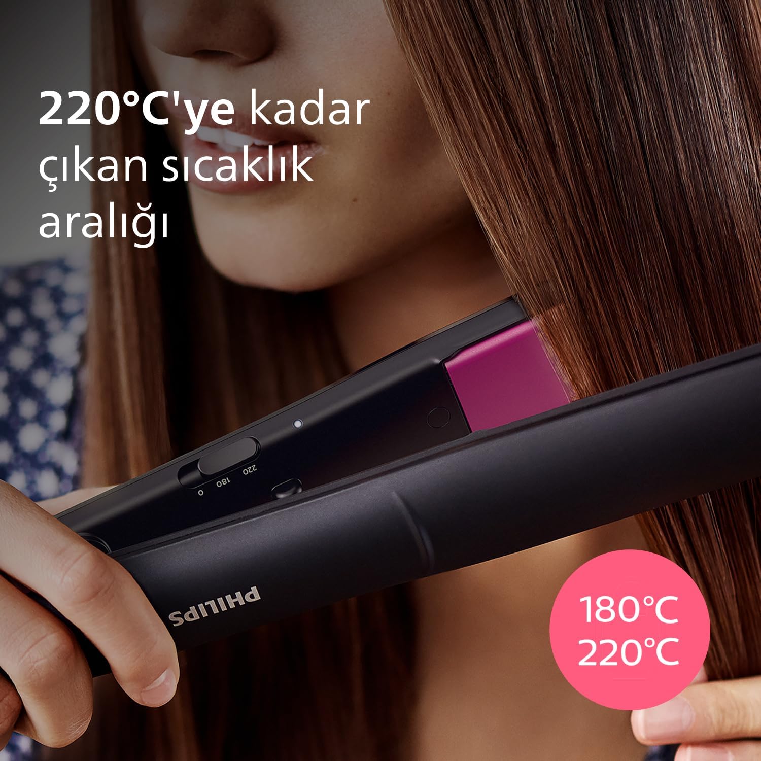 Philips - Lisseur Essential compact - Céramique/Kératine, Thermoprotect - BHS375/00