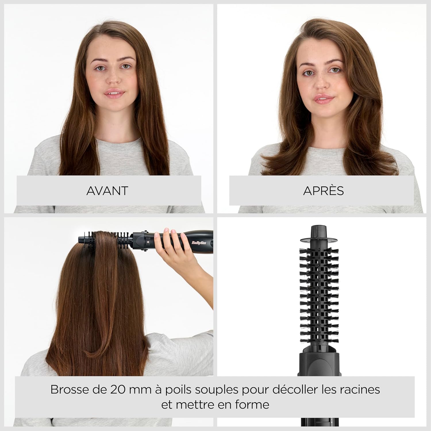 BaByliss - Brosse soufflante Smooth Finish - multistyle 4-en-1, 3 températures, fonction ionique - AS122E
