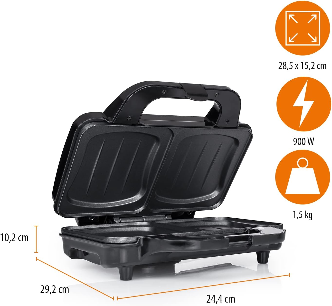 Tristar - Croque-monsieur 2 portions - plaques profondes, 900W - SA-3060