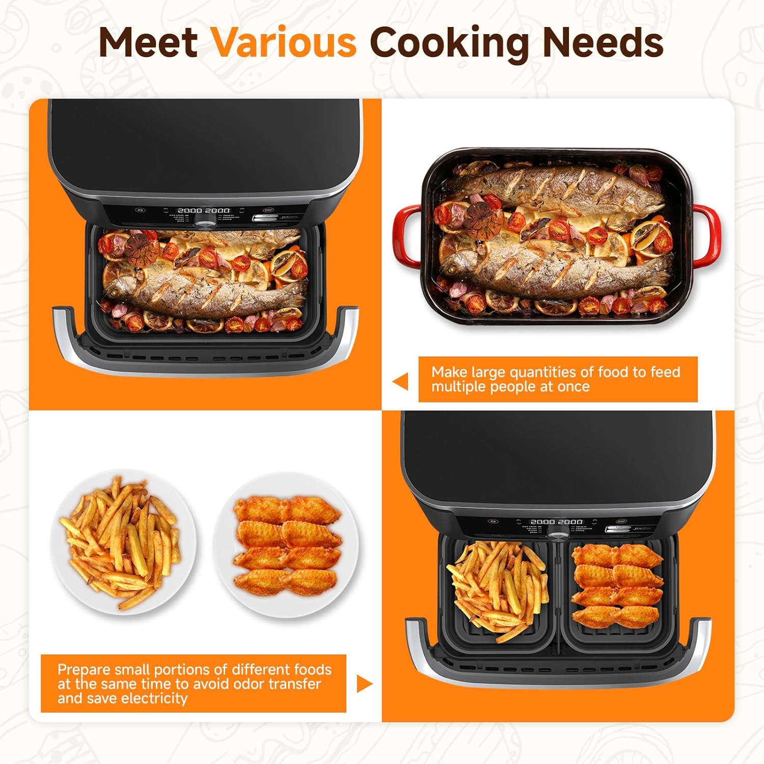 Alyvisun - Moule Silicone Air Fryer 3 pcs, Réutilisable, pliable, 10L/10,4L – 10,4L/5,2L