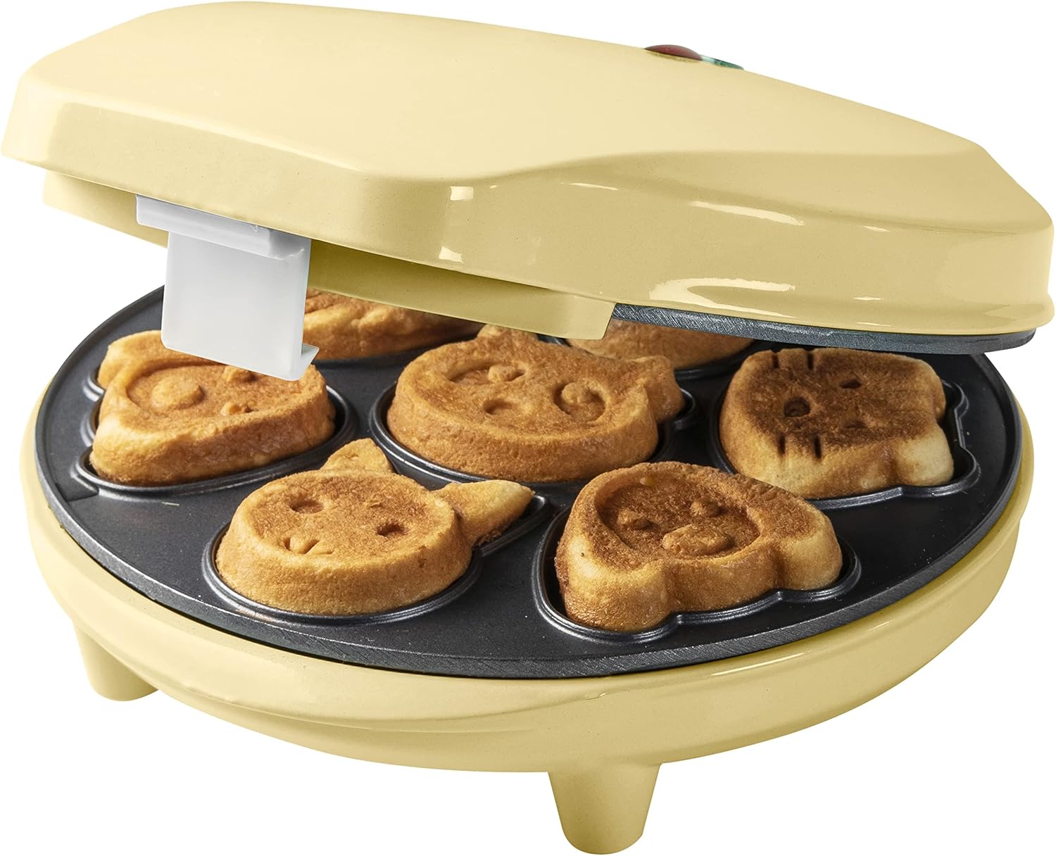 Bestron - mini cookies/gaufres - jaune - 700W, anti-adhésif, motifs animaux