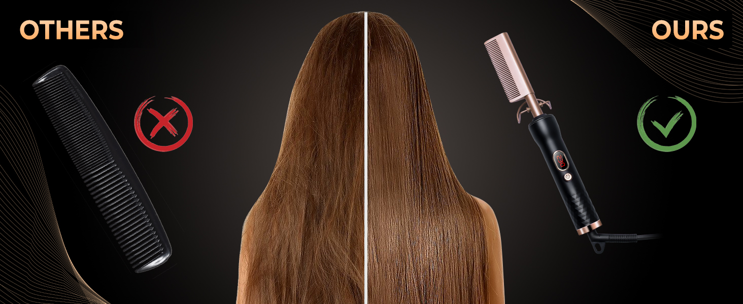 Image comparative d'outils de soin des cheveux, contrastant une brosse noire traditionnelle avec un élégant flacon pulvérisateur argenté, soulignant la supériorité du produit en spray pour le traitement des cheveux