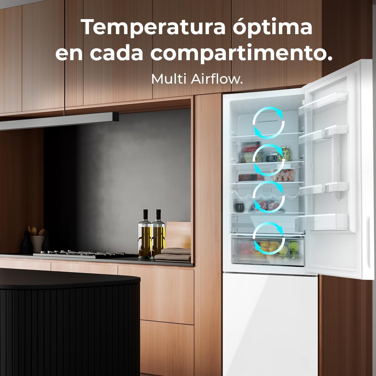 Cecotec - Bolero CoolMarket Combi 356 - 200x60 cm - verre, No Frost, faible conso - 356 White Glass D.