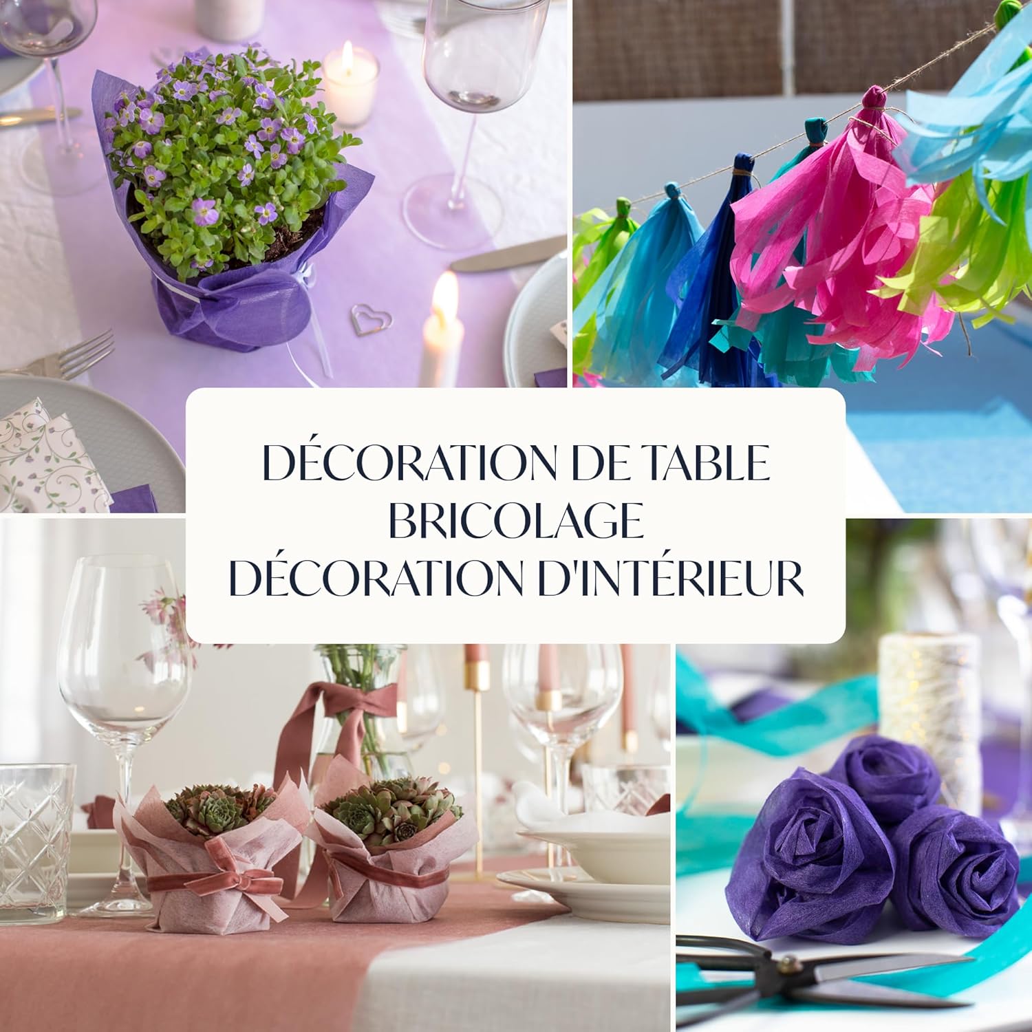 100% Mosel - Vlies Chemin de table - 30x2500cm - non tissé, marron chocolat, décoration élégante