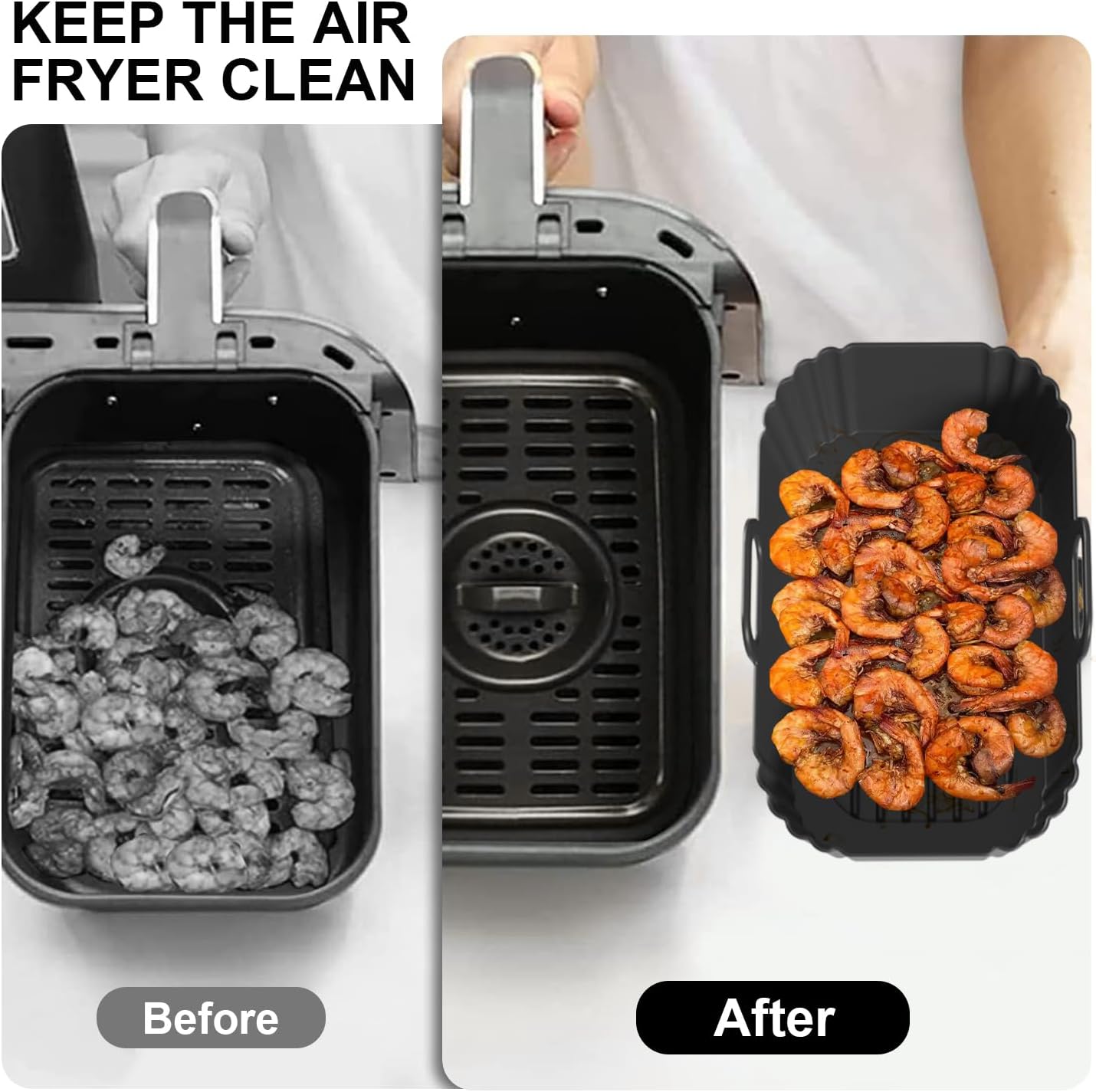 Moule silicone air fryer - compatible 7,6L à 9,5L - réutilisable - accessoires pour friteuse - AF300EU AF400EU AF200EU