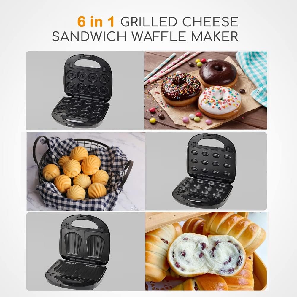 Sokany - Appareil multifonction 6-en-1 - plaques antiadhésives, 750W, cuisson double face, contrôle auto temp