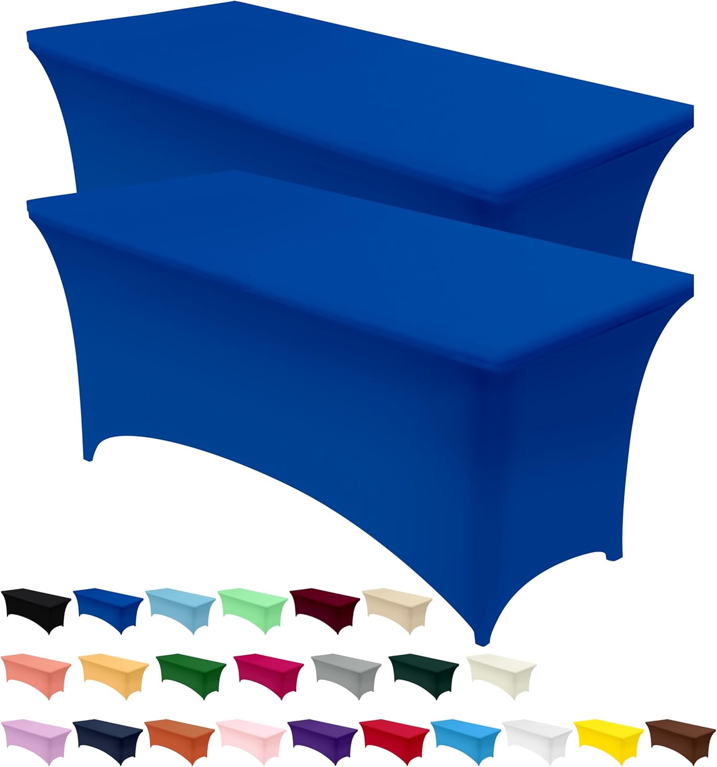 Utopia Kitchen - nappe extensible - 122 cm - polyester/spandex, lavable, infroissable, lot de 2, bleu