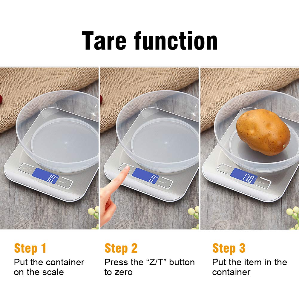GRIFEMA - balance cuisine GA2002 - 5000g/1g - LCD, tare, inox, 6 unités