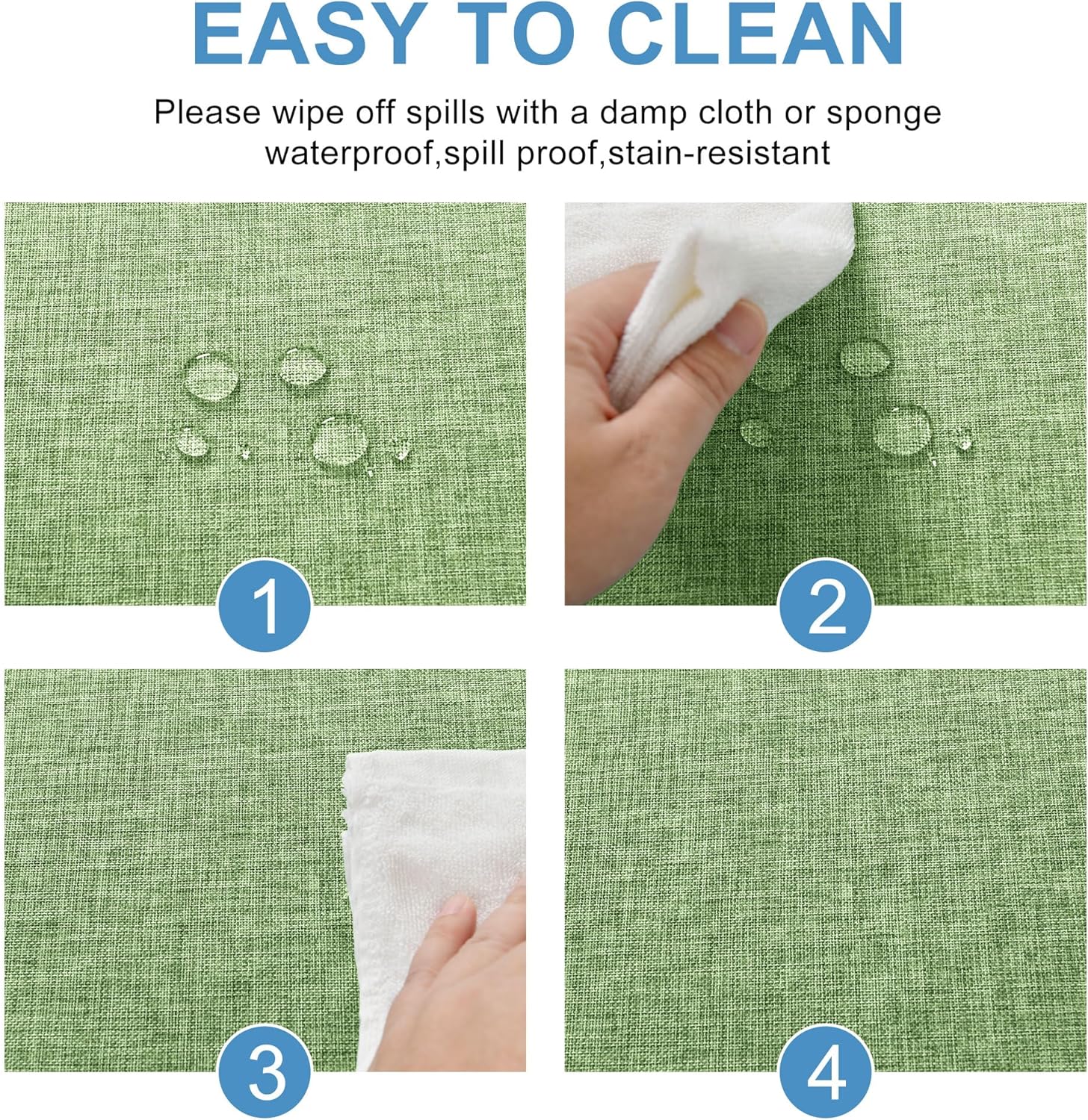 DWCN - nappe aspect lin - 135x180 cm - lavable, imperméable, anti-tache