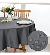 DWCN - Nappe ronde anti-taches lavable et imperméable - Pour salle à manger, jardin, fête, mariag...