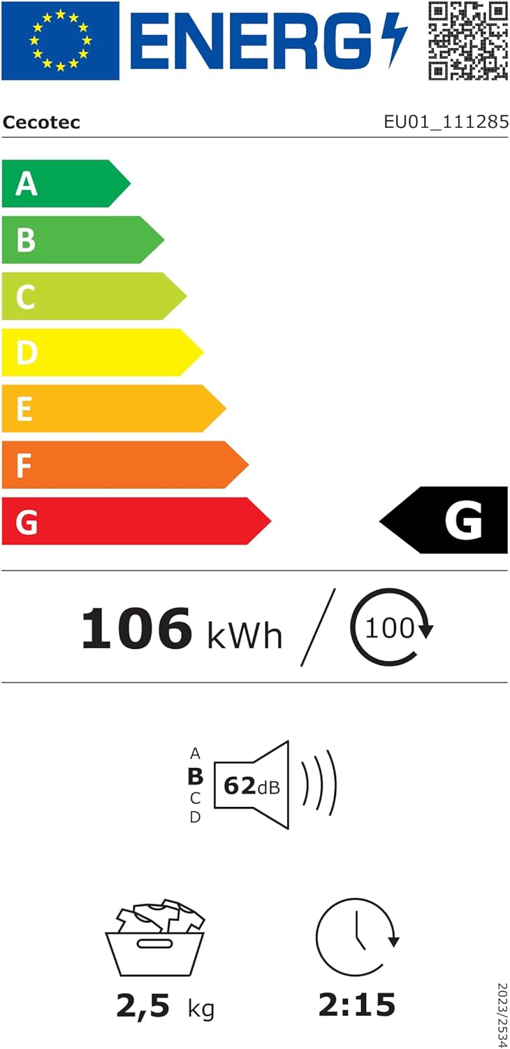 Cecotec - Mini sèche-linge DressCode, 2,5 kg, 950W, 6 programmes, compact - 3150V