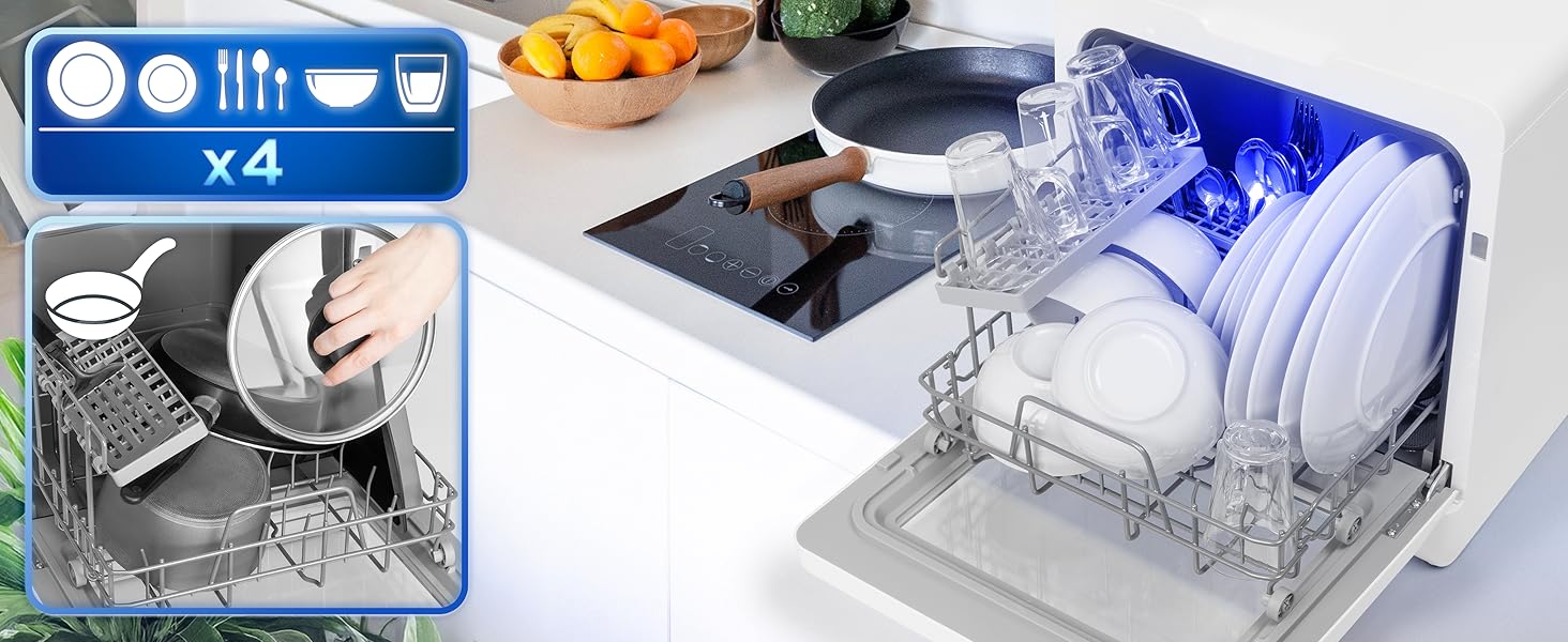 lave vaisselle posable table compact portable gain place cuisine lavage faible consommation énergie