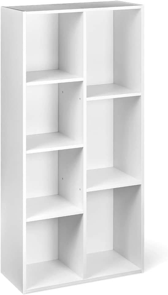 mx-dealz Basics - bibliothèque 7 compartiments, 50x24x106 cm, blanc