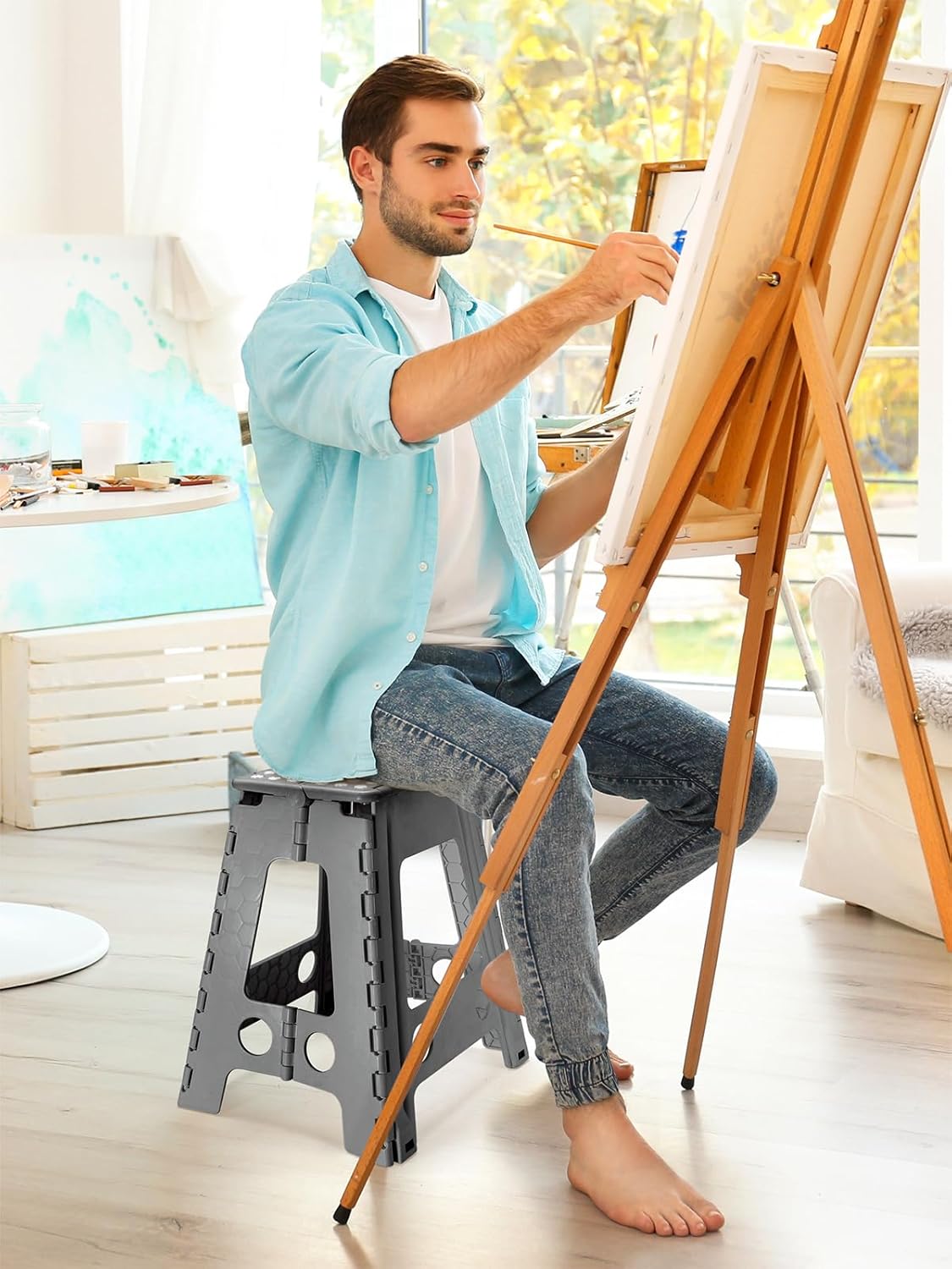 HOUSE DAY - marchepied pliable 43,2cm - plastique robuste, léger, portable