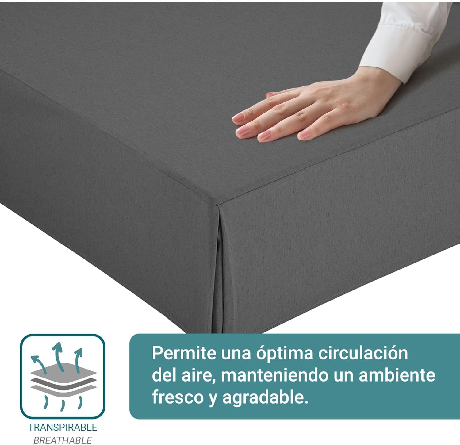 Housse de canapé - 135x190/200 cm - réglable, antidérapante, respirante, fabrication Espagne